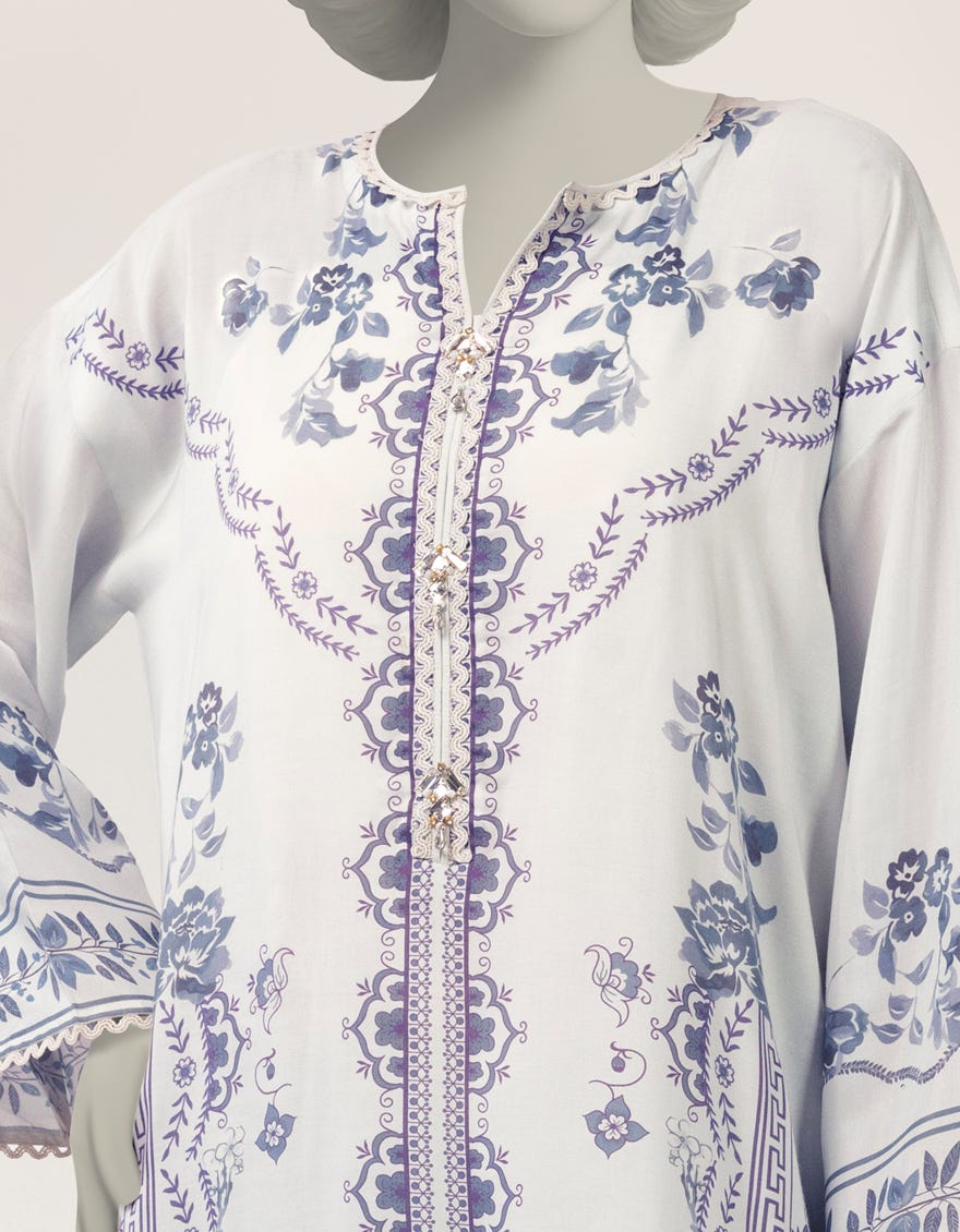 BLUE MAPLE SILK DIGITAL PRINTED CO-ORD SET