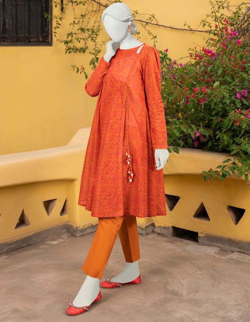 Orange Lawn Unstitched 1Pc | Jlawn-S-Jsu-23-931