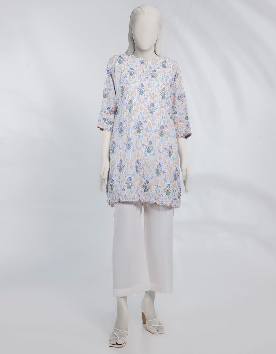 WHITE LAWN DIGITAL PRINTED UNSTITCHED 1PC