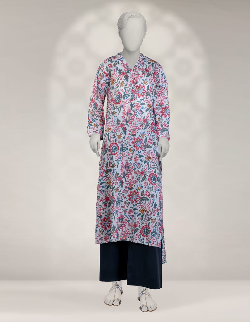 WHITE CAMBRIC DIGITAL PRINTED UNSTITCHED 1PC