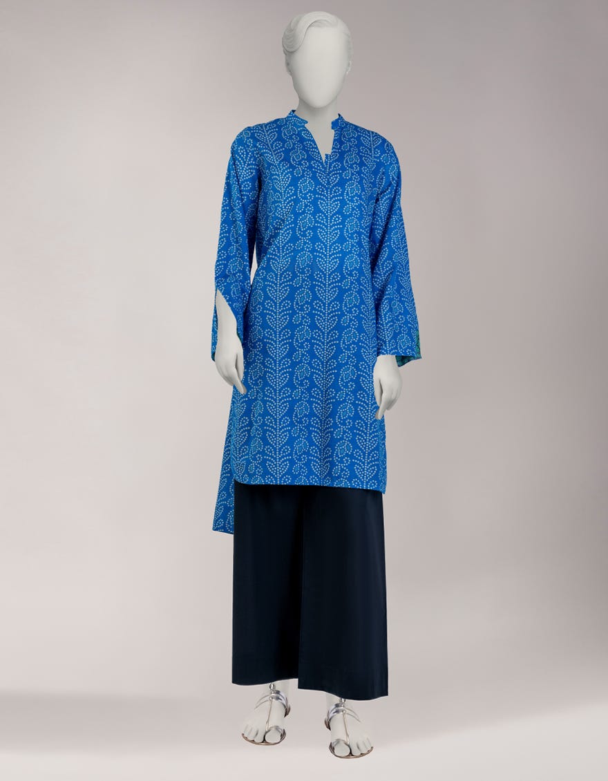 BLUE LIGHT KHADDAR PRINTED UNSTITCHED 1PC