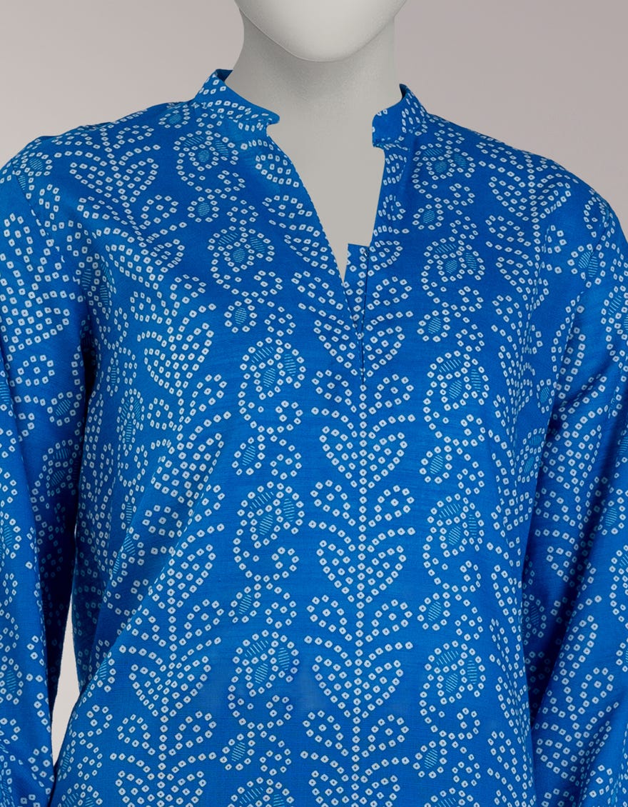 BLUE LIGHT KHADDAR PRINTED UNSTITCHED 1PC