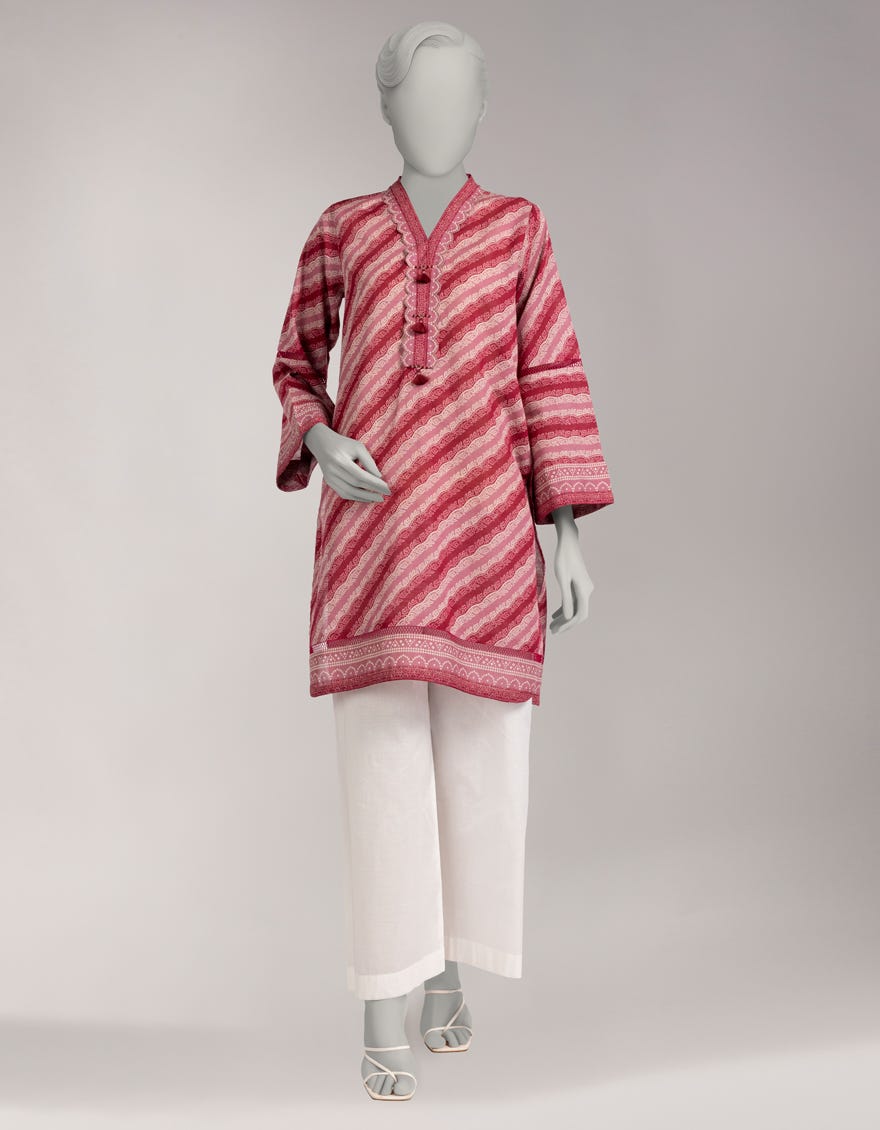 RED LIGHT KHADDAR PRINTED UNSTITCHED 1PC