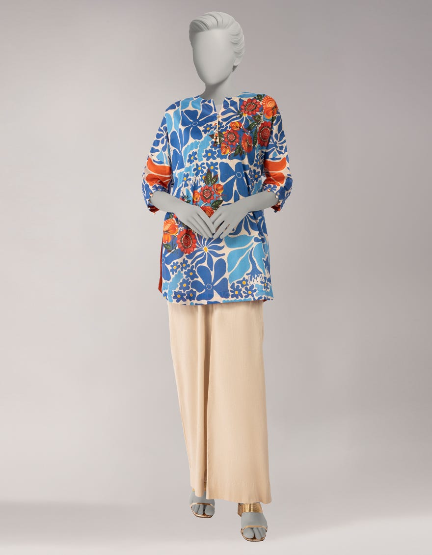 BLUE LAWN DIGITAL PRINTED UNSTITCHED 1PC