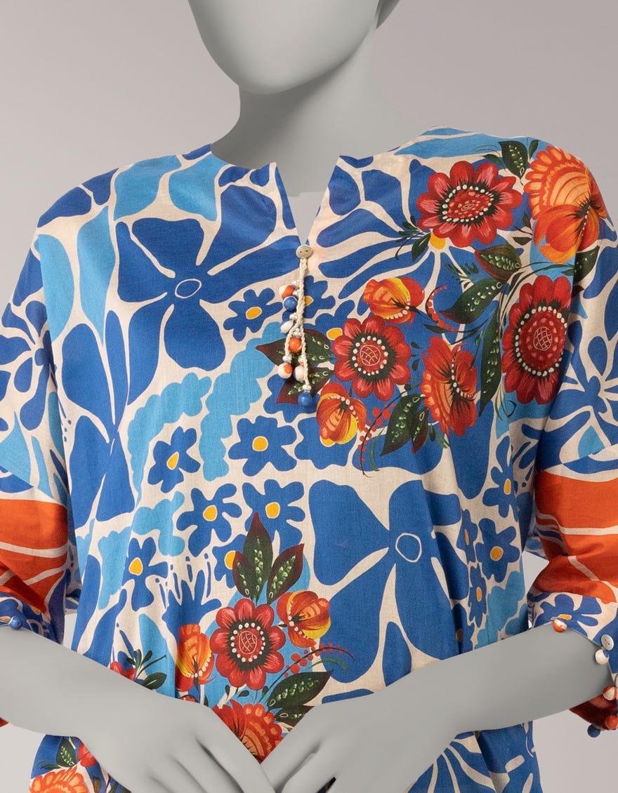BLUE LAWN DIGITAL PRINTED UNSTITCHED 1PC