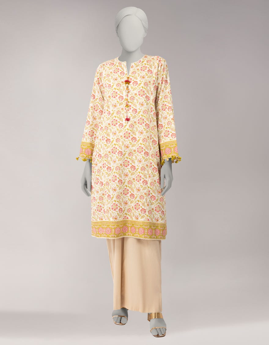 OFF WHITE LAWN PASTE PRINTED UNSTITCHED 1PC