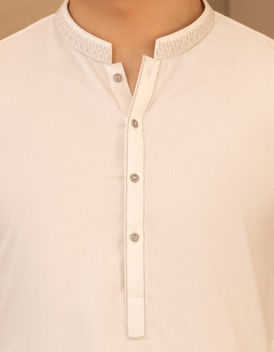 OFF WHITE SEMI FORMAL KURTA