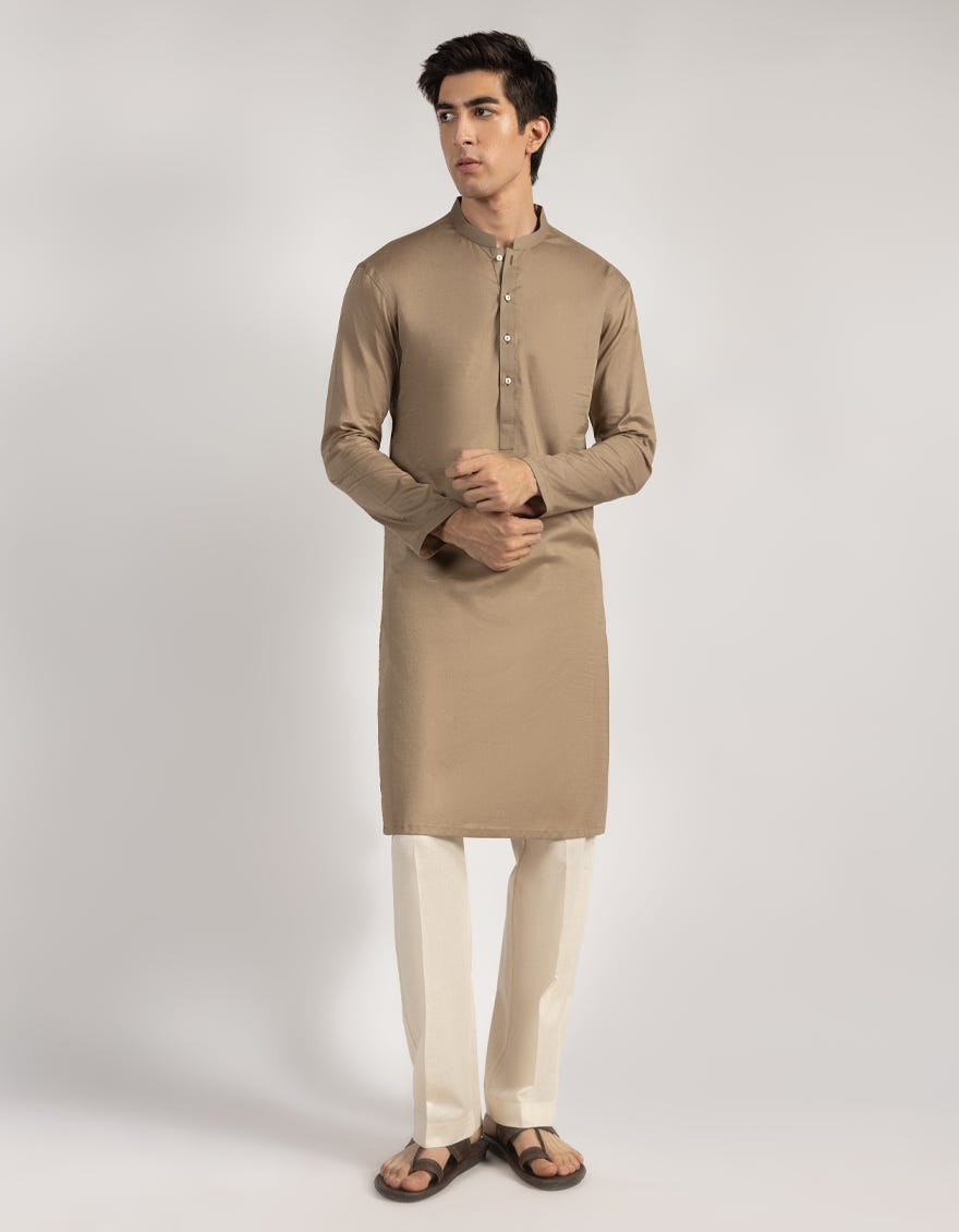 BROWN COTTON KURTA