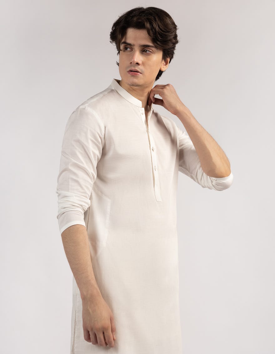 OFF WHITE COTTON KURTA