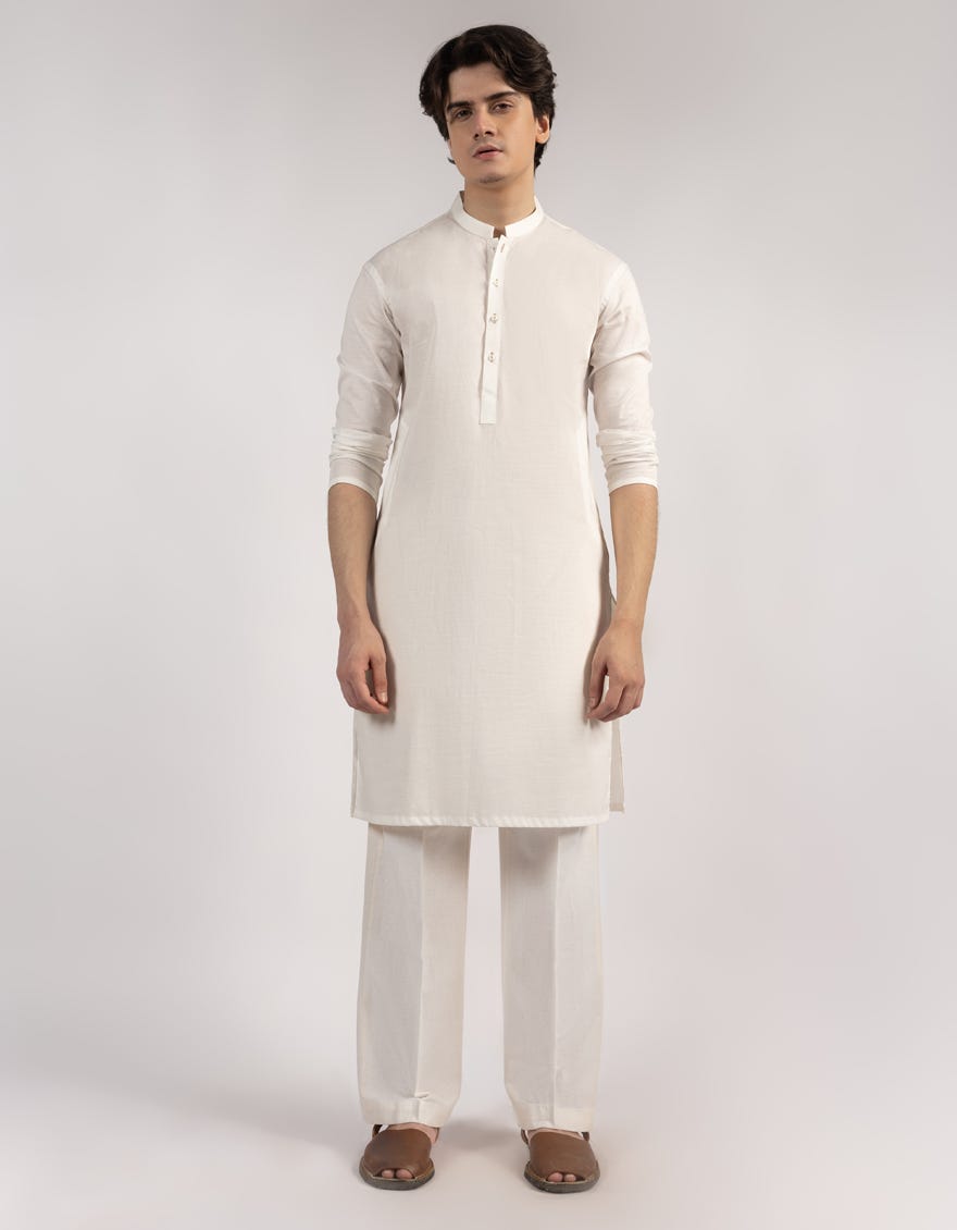 OFF WHITE COTTON KURTA