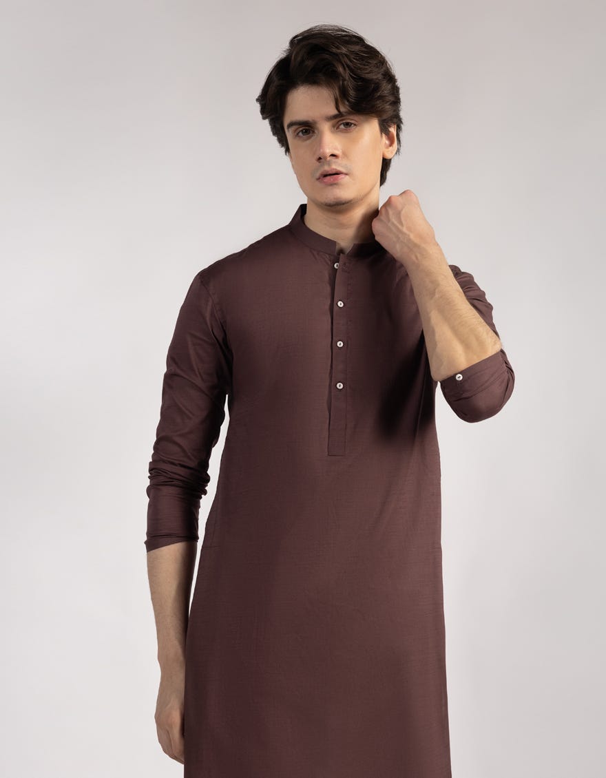 MAROON COTTON KURTA
