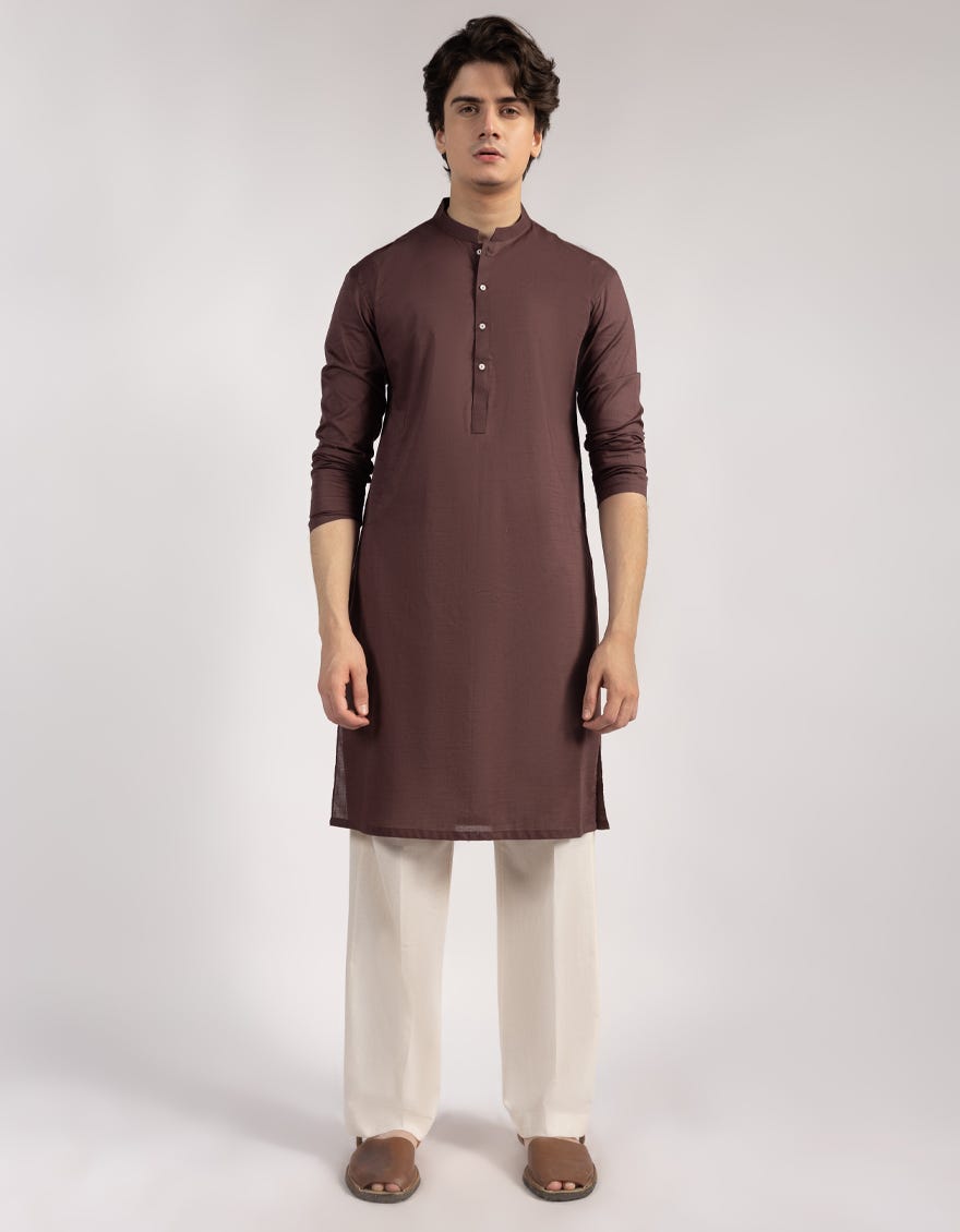 MAROON COTTON KURTA