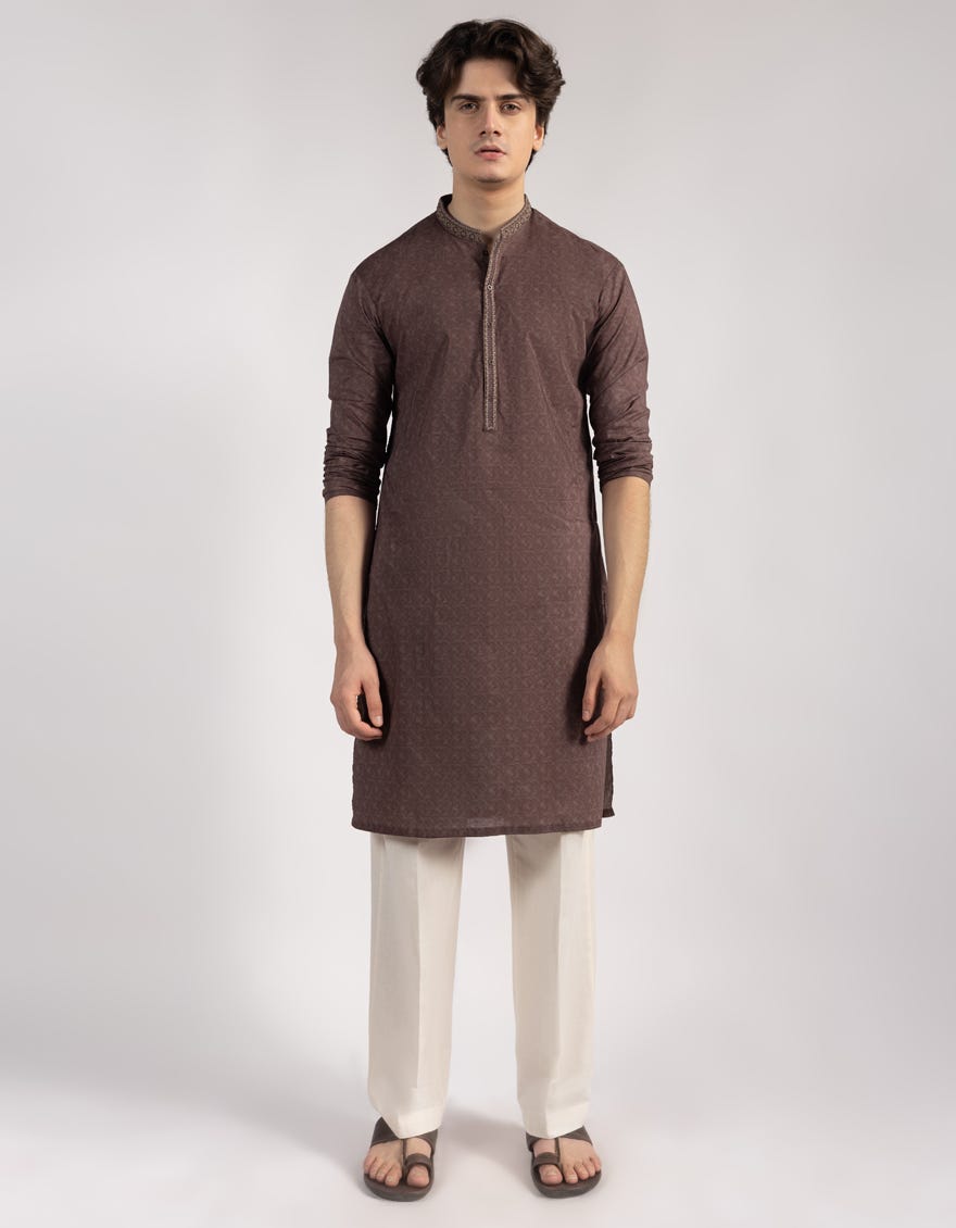 MAROON COTTON KURTA