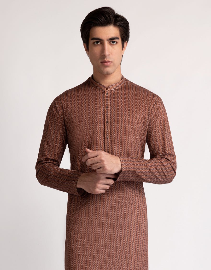 BROWN COTTON KURTA
