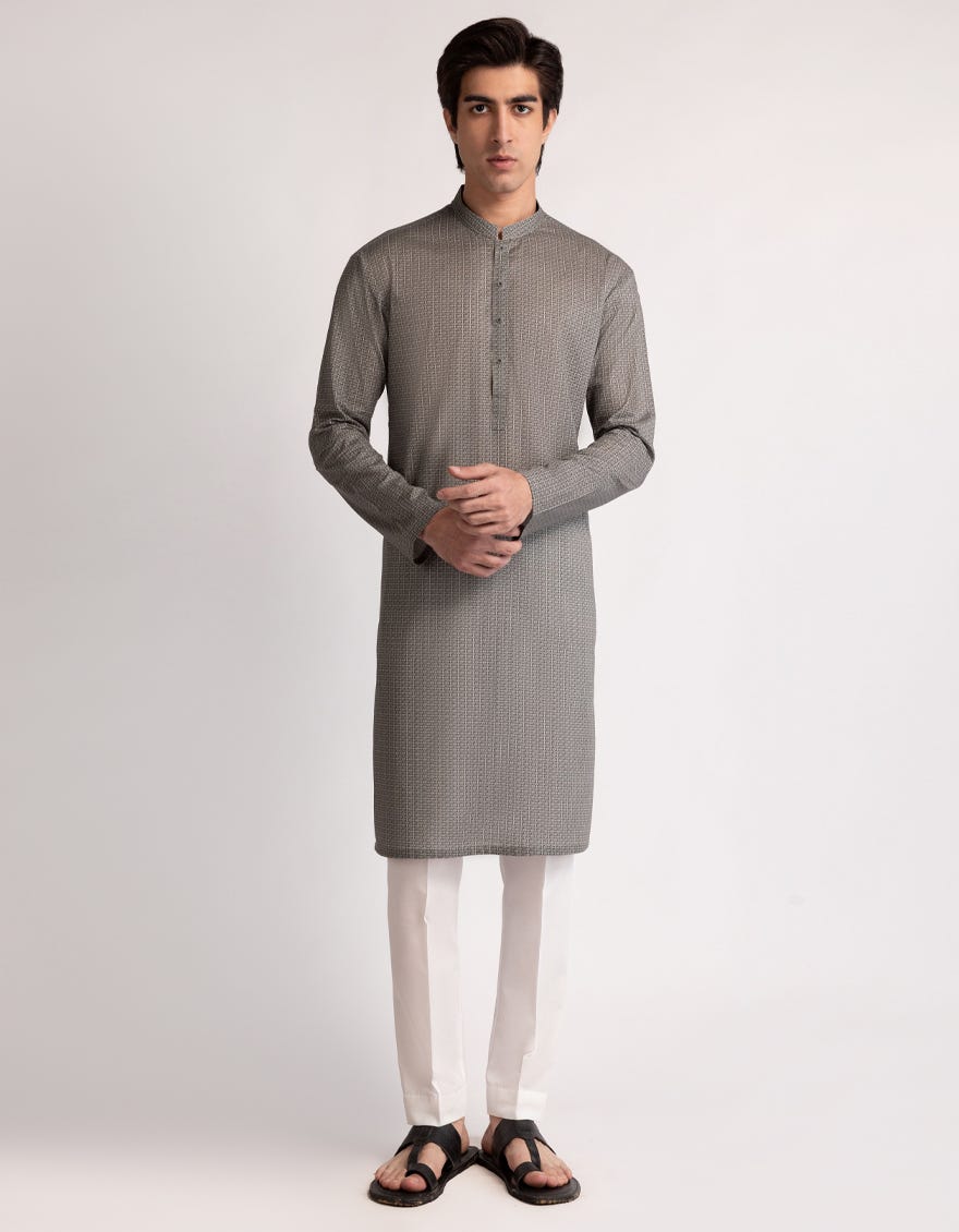 GREY COTTON KURTA