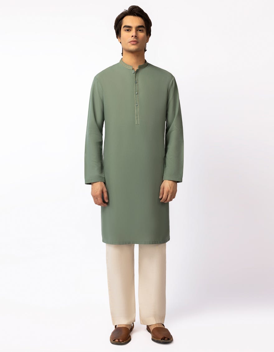 JADE GREEN SEMI-FORMAL KURTA