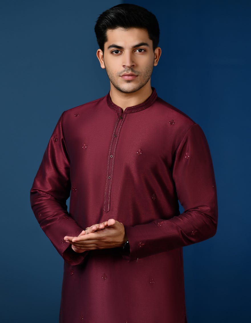 MAROON BLENDED SPECIAL KURTA