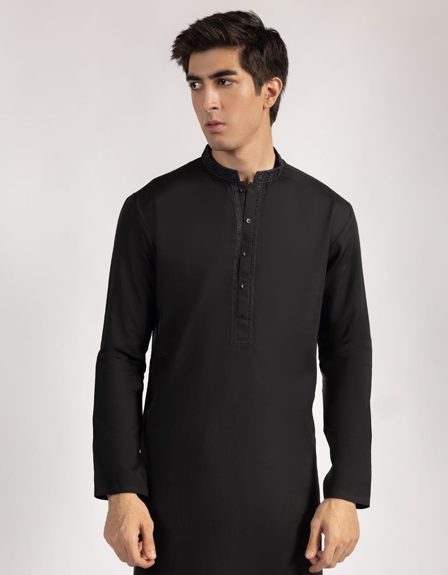 NAVY BLUE BLENDED KURTA TROUSERS
