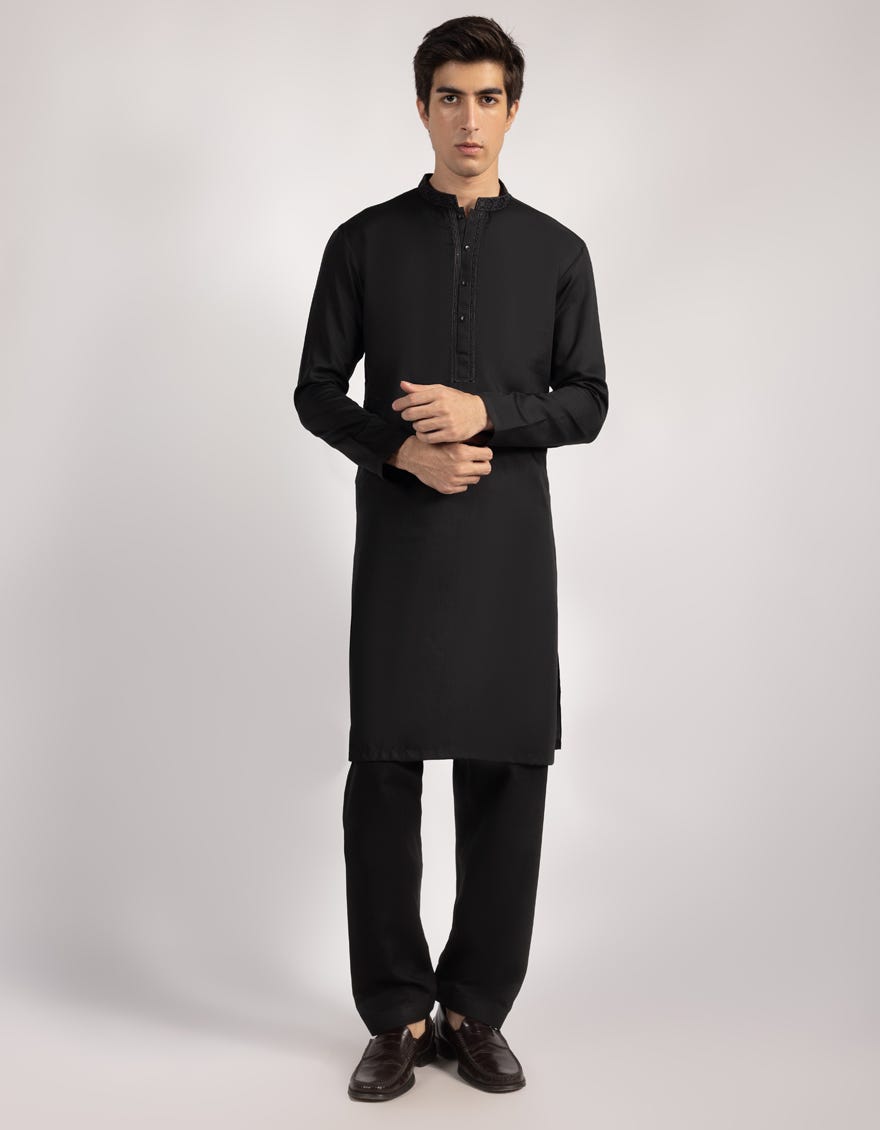 NAVY BLUE BLENDED KURTA TROUSERS
