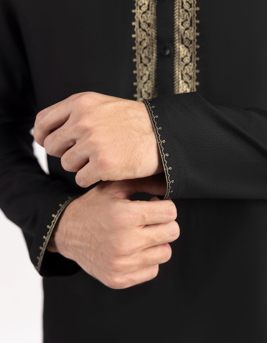 BLACK BLENDED KAMEEZ SHALWAR