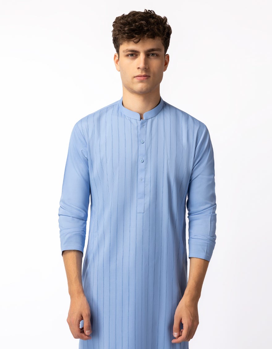 SKY BLUE CASUAL KURTA TROUSERS