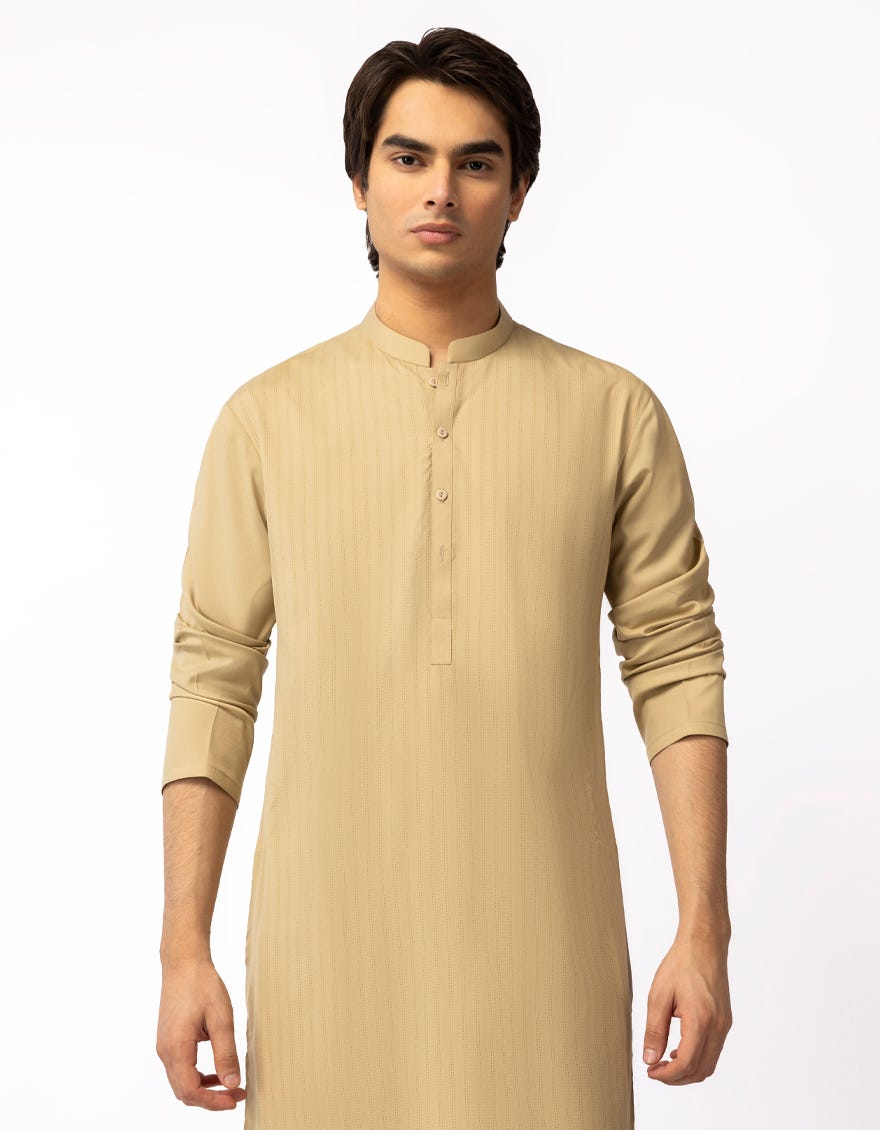 BEIGE CASUAL KURTA TROUSERS