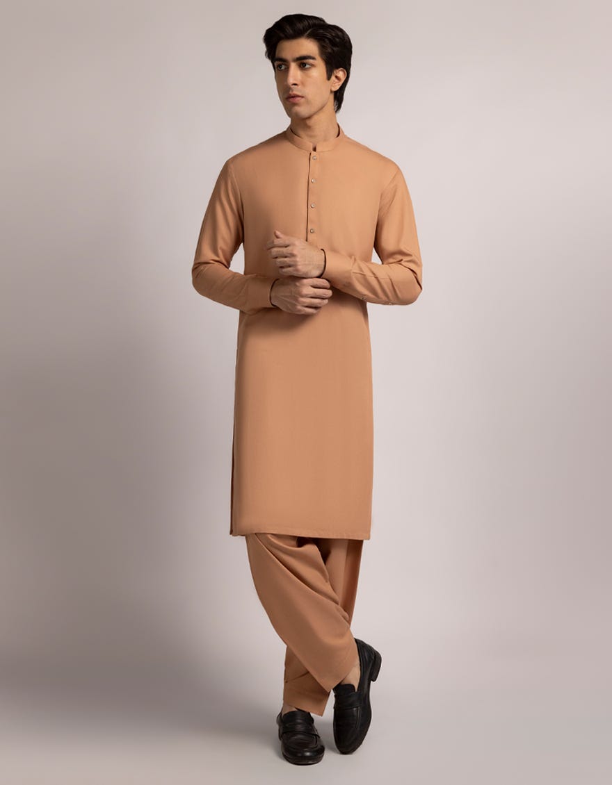 PEACH CASUAL KAMEEZ SHALWAR