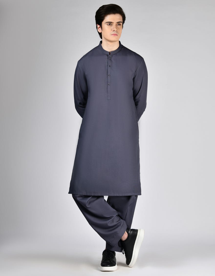GREY BLENDED KAMEEZ SHALWAR | JTKS-A-46509