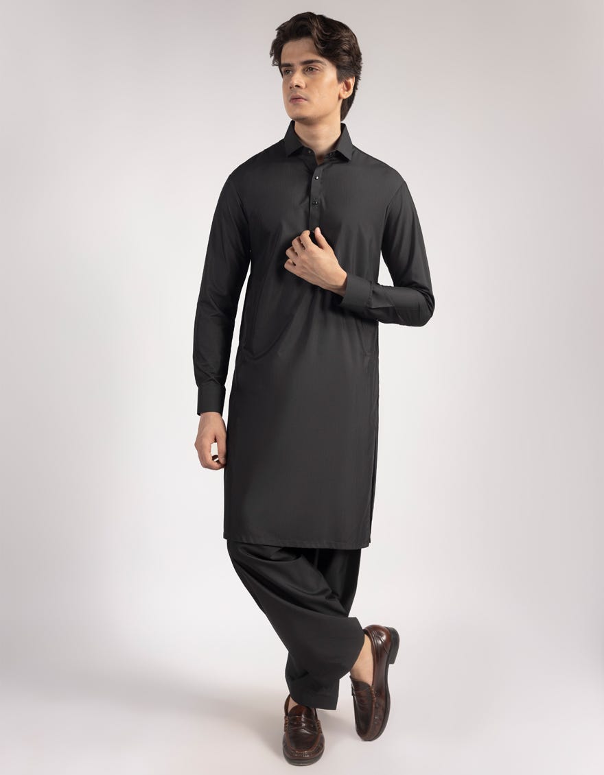 BLACK BLENDED KAMEEZ SHALWAR