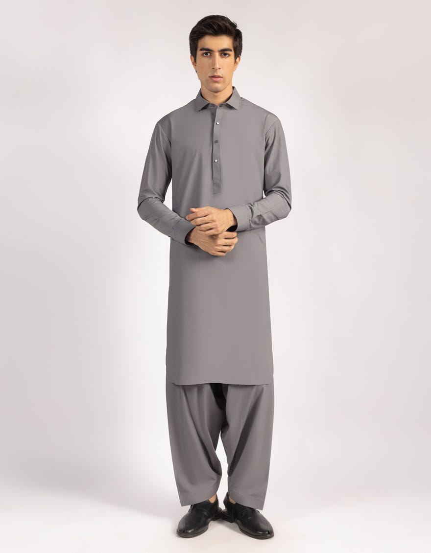 GREY BLENDED KAMEEZ SHALWAR