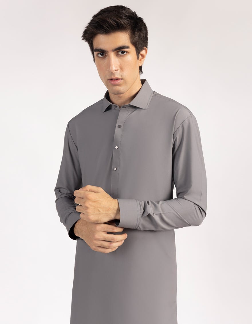 GREY BLENDED KAMEEZ SHALWAR