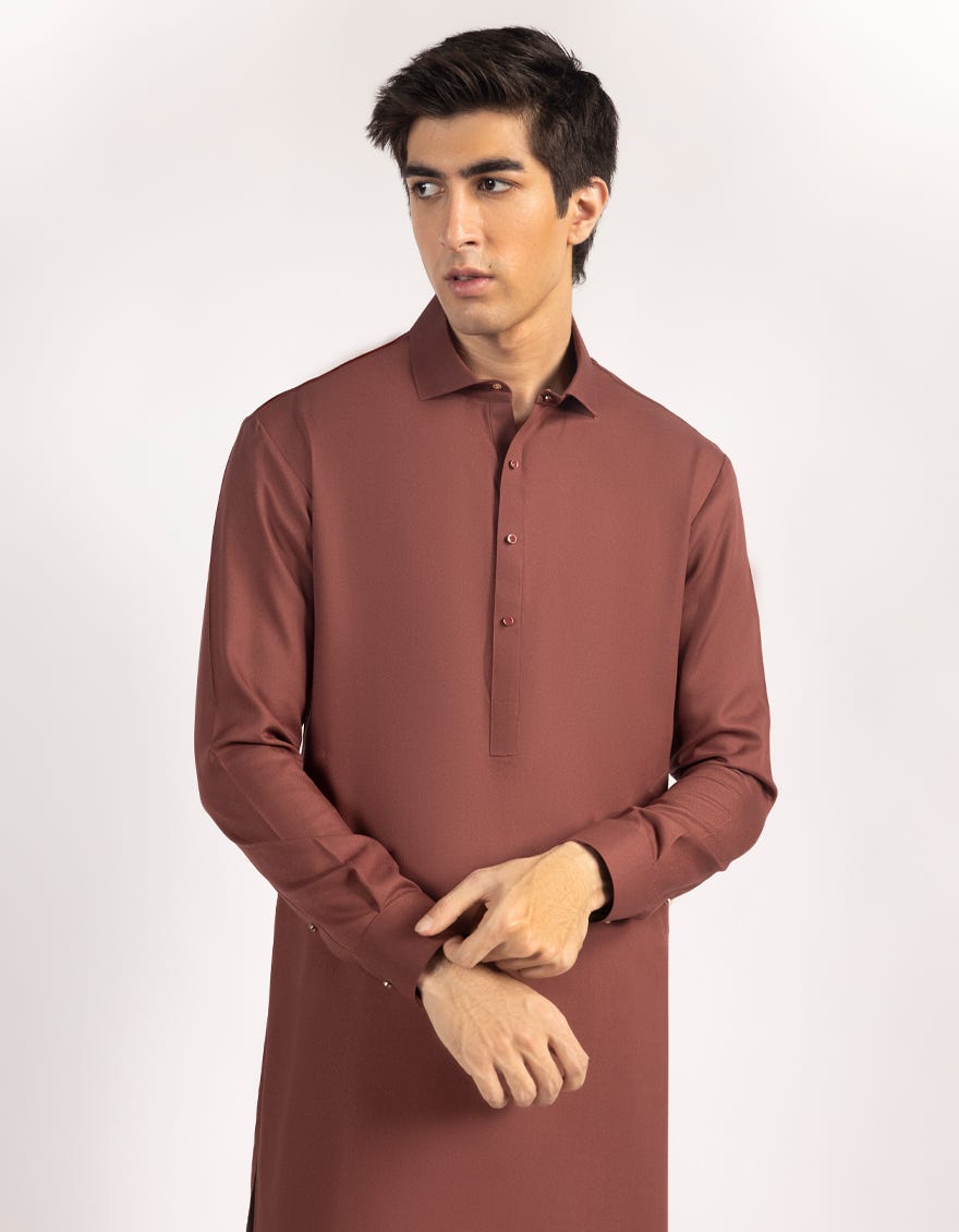 RUST BLENDED KAMEEZ SHALWAR