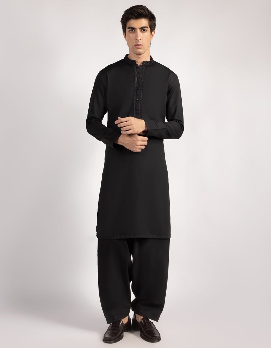 BLACK BLENDED KAMEEZ SHALWAR