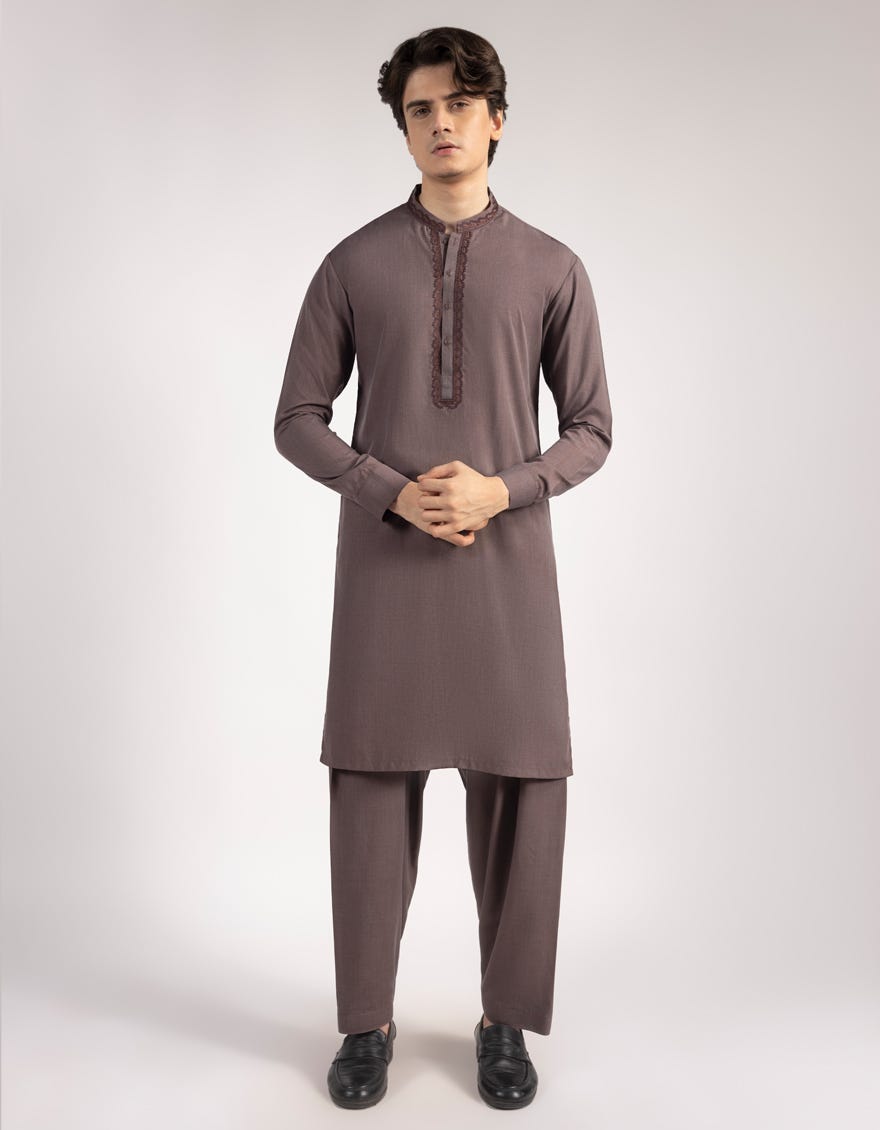 PURPLE BLENDED KAMEEZ SHALWAR