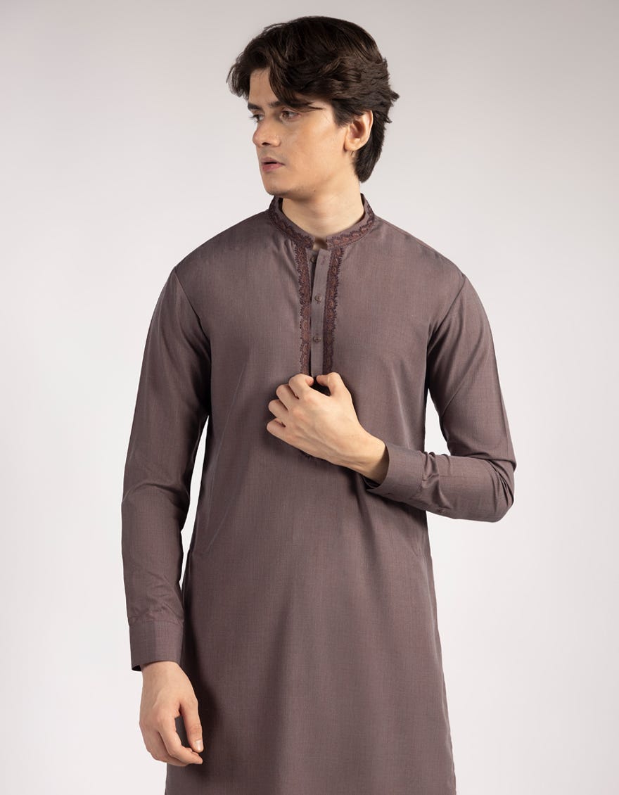 PURPLE BLENDED KAMEEZ SHALWAR