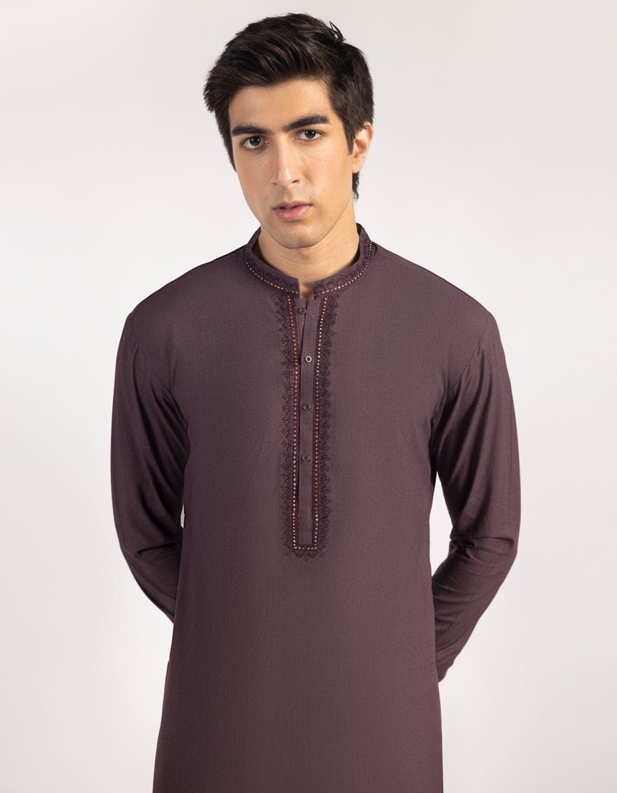DEEP PURPLE BLENDED KAMEEZ SHALWAR