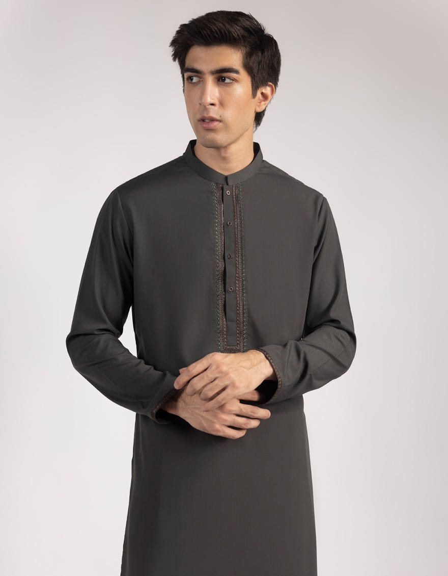 DARK GREEN BLENDED KAMEEZ SHALWAR
