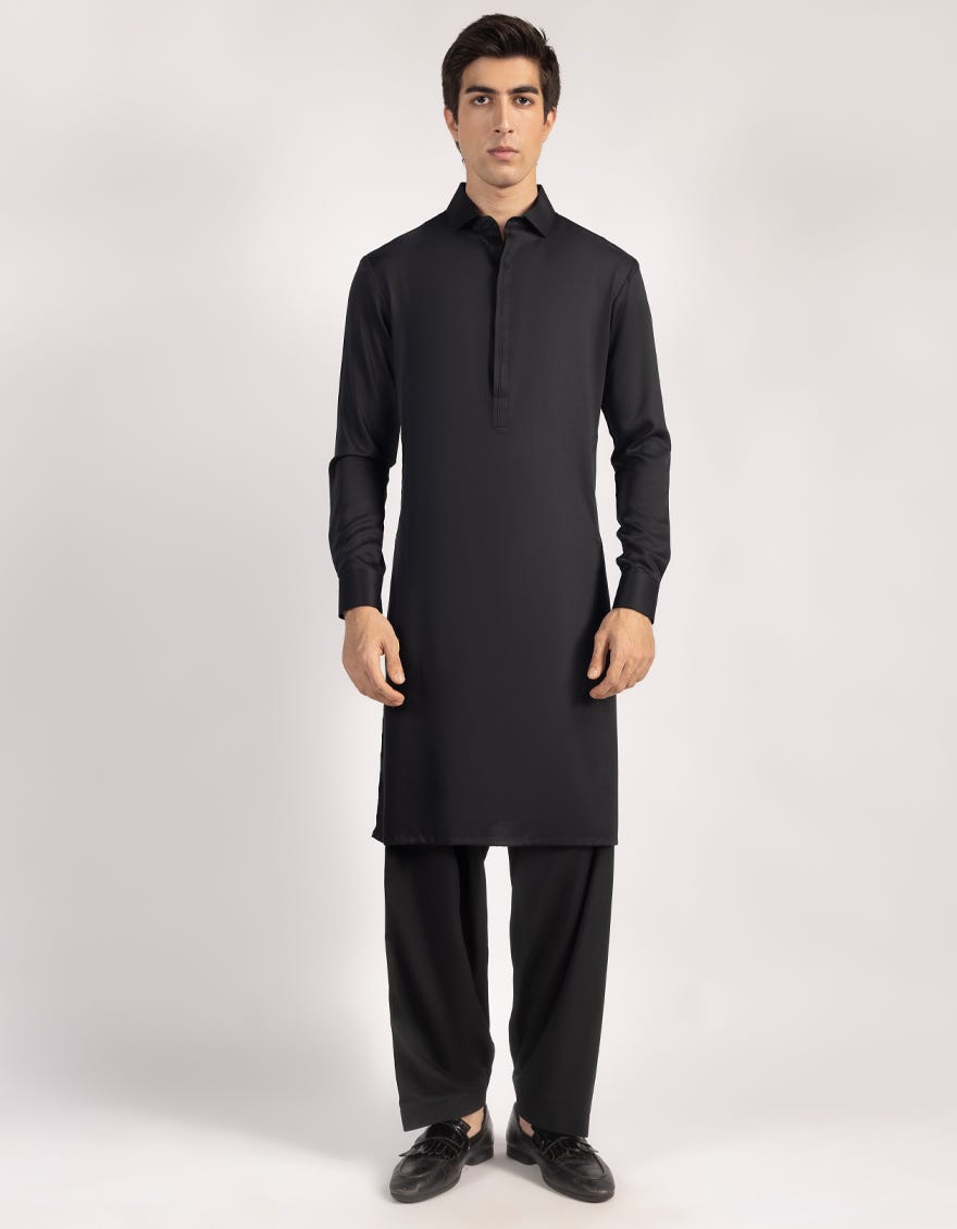 BLACK BLENDED KAMEEZ SHALWAR