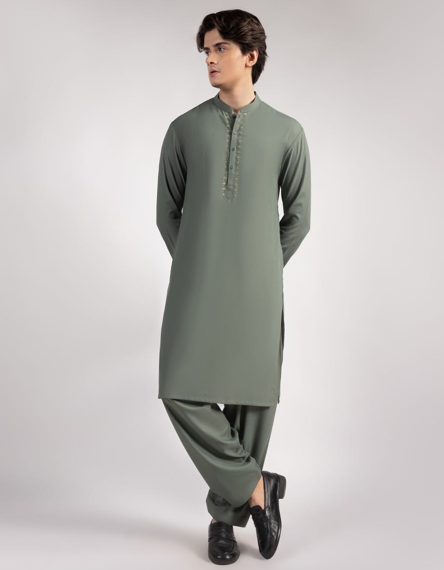 GREEN KAMEEZ SHALWAR