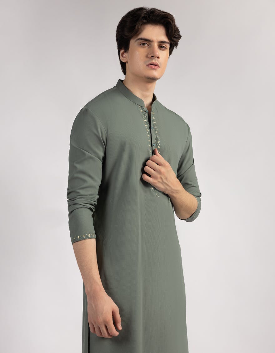 GREEN KAMEEZ SHALWAR