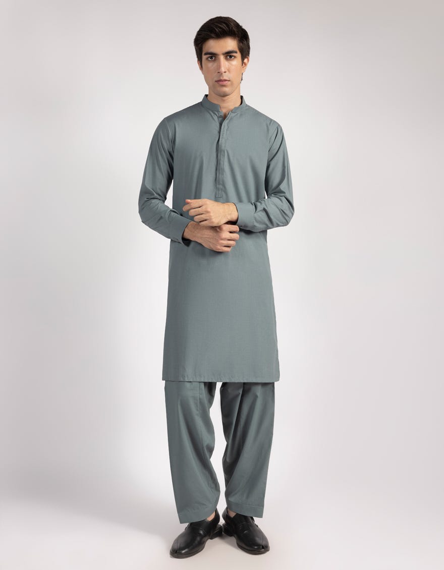 GREEN BLENDED KAMEEZ SHALWAR