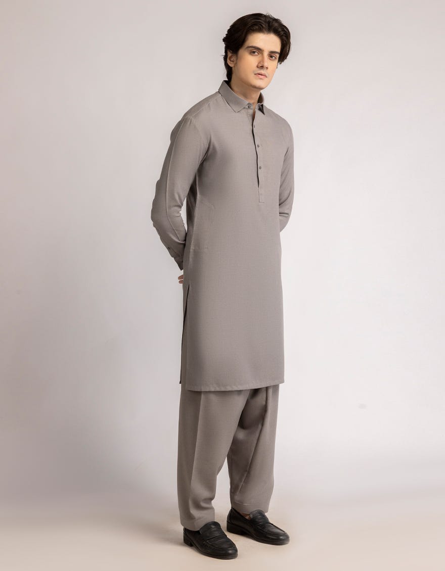 GREY CASUAL KAMEEZ SHALWAR