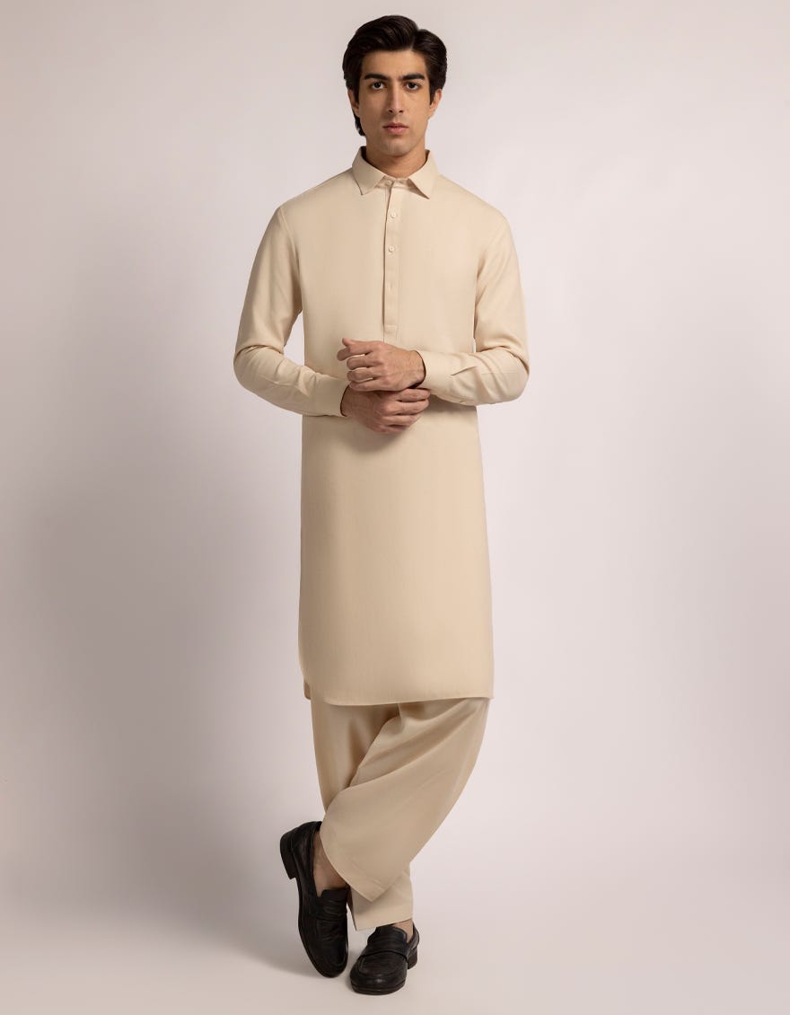 LIGHT BEIGE CASUAL KAMEEZ SHALWAR