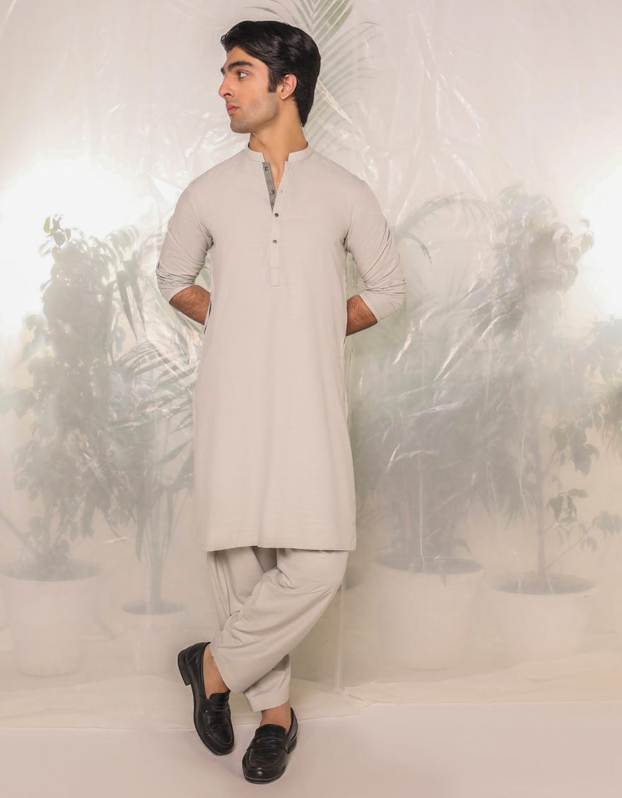Powder Green Blended Teen Boy's Kameez Shalwar | Jtks-A-91426