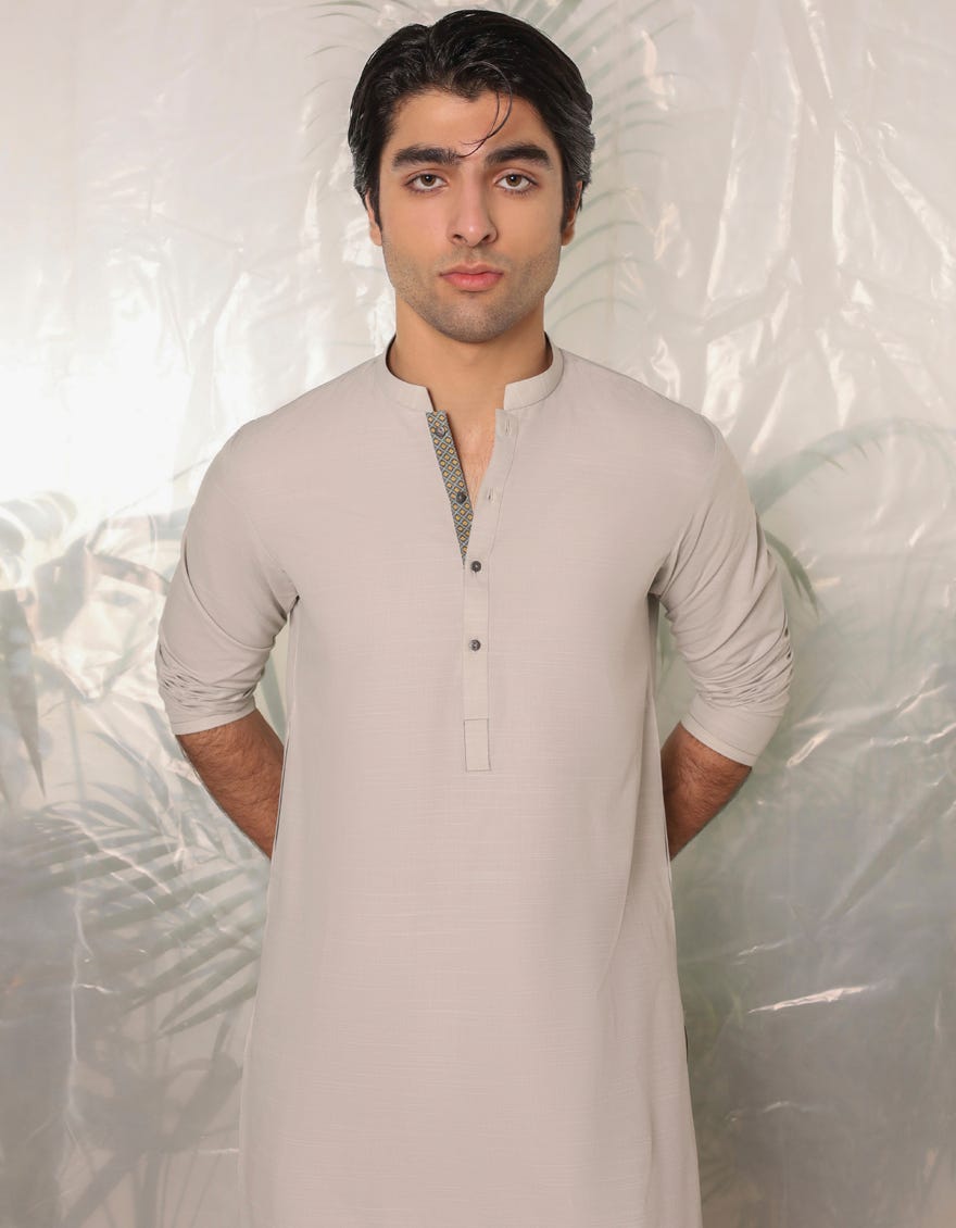POWDER GREEN BLENDED KAMEEZ SHALWAR | JTKS-A-91426