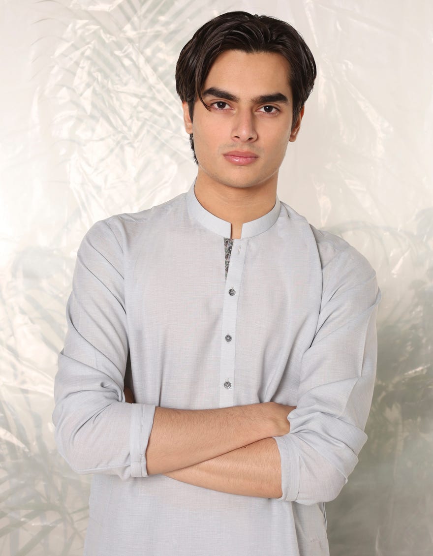 SKY BLUE BLENDED KAMEEZ SHALWAR | JTKS-A-91427