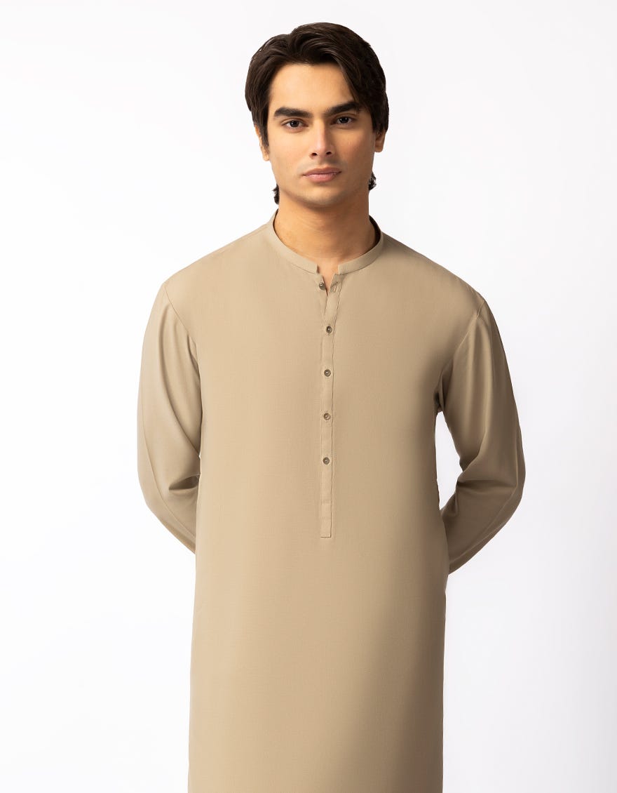 BEIGE CASUAL KURTA TROUSERS