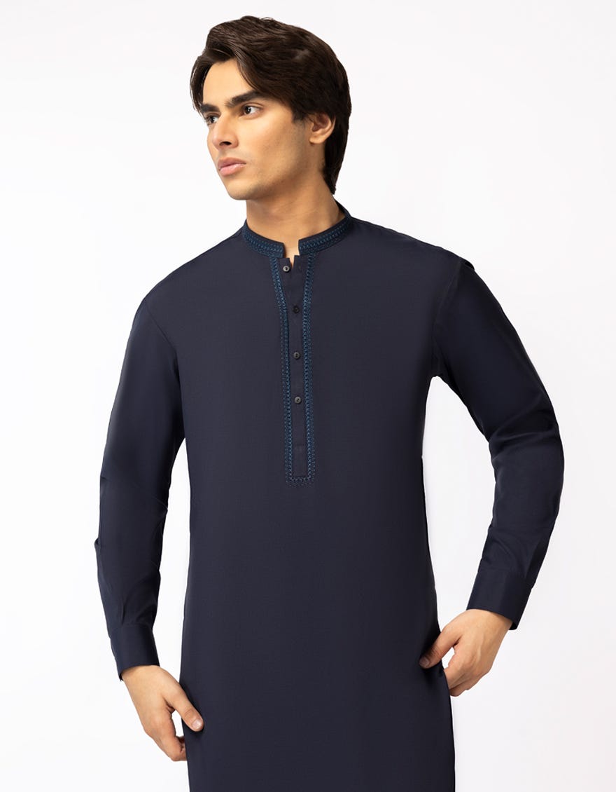 NAVY BLUE SEMI-FORMAL KAMEEZ SHALWAR