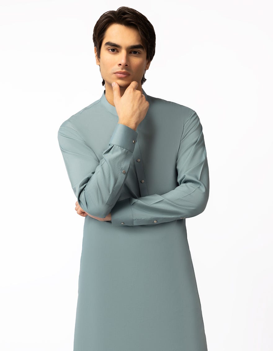TEAL GREEN PLAIN KAMEEZ SHALWAR
