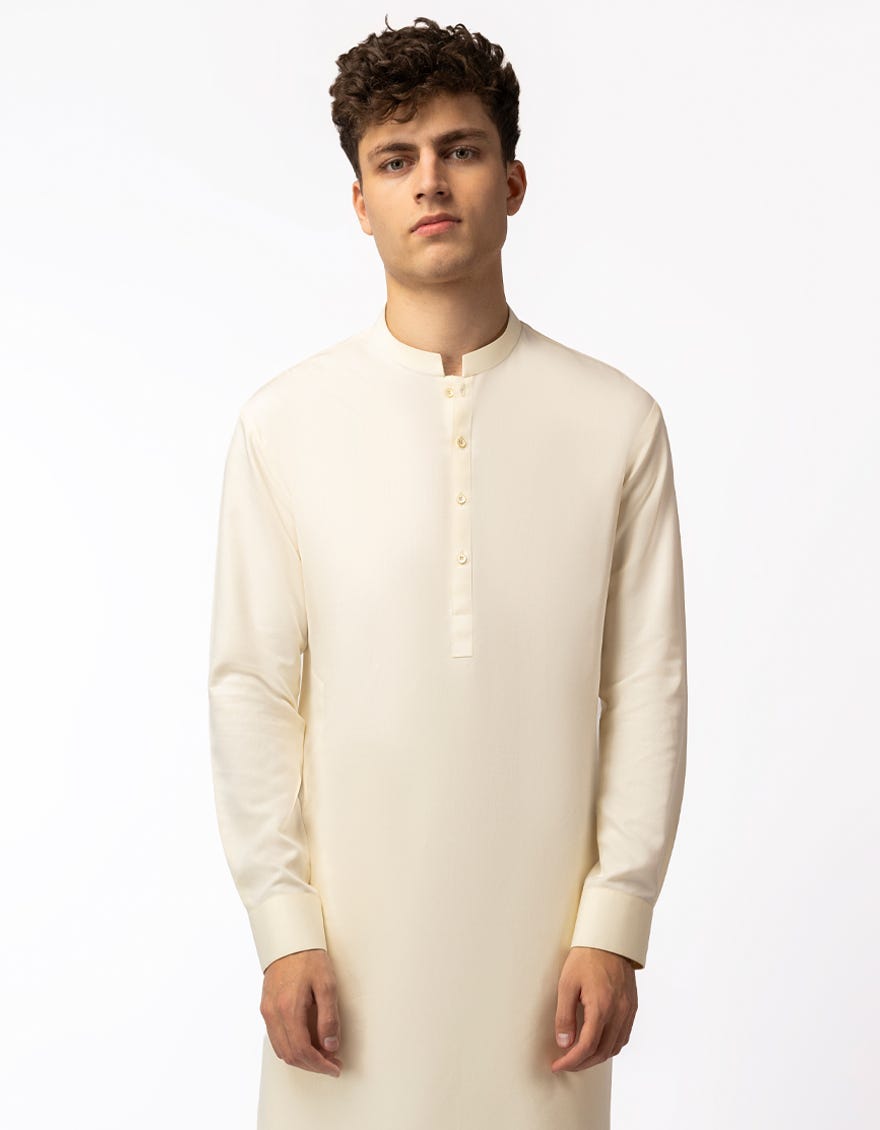 CREAM CASUAL KURTA TROUSERS